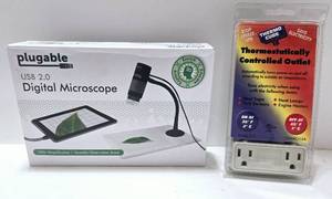 lot 308 image: Plugable USB 2.0 Digital Microscope and Thermo Cube Thermostatically Controlled Outlet