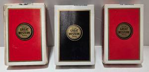 lot 342 image: Set of 3 Vintage Chicago Great Western Railway Playing Card Decks