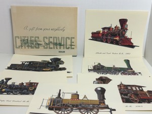 lot 333 image: Collection of Vintage Locomotive Prints from Cities Service Dealer Complimentary Giveaways from 1950s