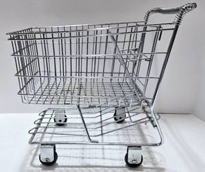 lot 350 image: Vintage Mini Chrome Shopping Cart Made in Taiwan