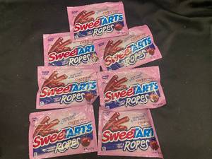 J - Set of 7 SweetARTS Cherry Punch Ropes Candy