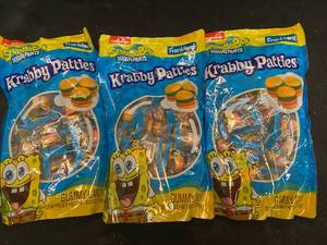 OOO - Set of 3 SpongeBob Krabby Patties Gummy Candy Packs