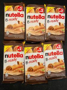 V - Set of 6 Nutella B-ready 2-Pack Crispy Wafers with Hazelnut Spread