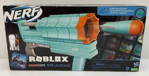 lot 174 image: NERF Brand Roblox Sharkbite Web Launcher (NIB) Box Has Shelf Wear