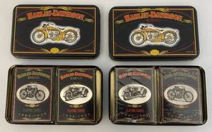 lot 181 image: Two Harley Davidson Playing Card Tins 1 Used 1 NEW