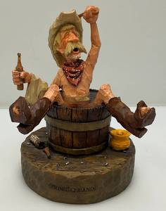 lot 241 image: 1990s Collectible Chris Hammack  Spit N Whittle 9 Resin Bathing Cowboy Figurine