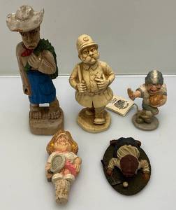 lot 246 image: Misc. Collectible Resin Figurines Including Chris Hammack Bottle Stopper