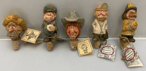 lot 250 image: 1990s Collectible Chris Hammack  Spit N Whittle Miniature  Resin Figural Bottle Stoppers