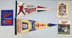 lot 53 image: Vintage 1980s Minnesota Twins Pennants & Official Programs