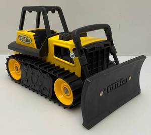 lot 164 image: Vintage 1999 TONKA Yellow Bulldozer M-7461 Plastic &  Pressed Steel Toy