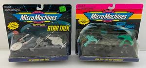lot 274 image: 1993 Star Trek Micro Machines The Original Star Trek & Star Trek The Next Generation Sets (New On Card Old Stock) Card Has Normal Shelf Wear