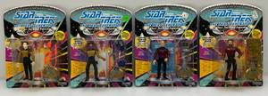 lot 275 image: 1992 Playmates STAR TREK The Next Generation 4.5 Action Figures (New On Card Old Stock ) Cards Have Normal Shelf Wear