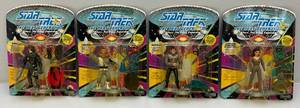lot 276 image: 1992 Playmates STAR TREK The Next Generation 4.5 Action Figures (New On Card Old Stock ) Cards Have Normal Shelf Wear
