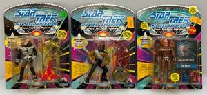 lot 277 image: 1992-93 Playmates STAR TREK The Next Generation 4.5 Action Figures (New On Card Old Stock ) Cards Have Normal Shelf Wear