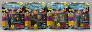 lot 278 image: 1993 Playmates STAR TREK The Next Generation 4.5 Action Figures (New On Card Old Stock ) Cards Have Normal Shelf Wear