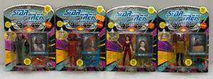 lot 279 image: 1993 Playmates STAR TREK The Next Generation 4.5 Action Figures (New On Card Old Stock ) Cards Have Normal Shelf Wear