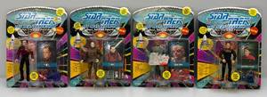 lot 281 image: 1993 Playmates STAR TREK The Next Generation 4.5 Action Figures (New On Card Old Stock ) Cards Have Normal Shelf Wear