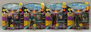 lot 282 image: 1993 Playmates STAR TREK The Next Generation 4.5 Action Figures (New On Card Old Stock ) Cards Have Normal Shelf Wear