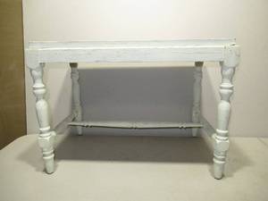Farmhouse White Washed End Table