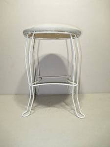 White Wire Frame Foot Stool