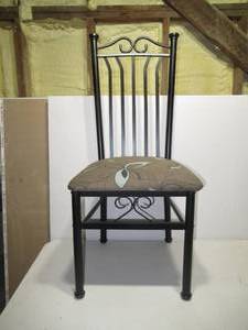 Metal Frame High Back Dining Chair-Black