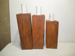 Lot of 3 Artisanal Posts Large Pumpkins