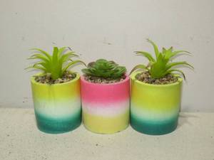 Set of 3 Faux Potted Plants