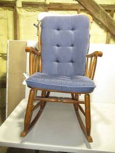 Classic High Back Rocking Chair with Cushions