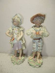 Pair of J. Morie 16 Porcelain Bisque Figures