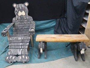 BEAR LOUNGE CHAIR & BENCH