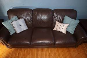 Brown Pleather Couch