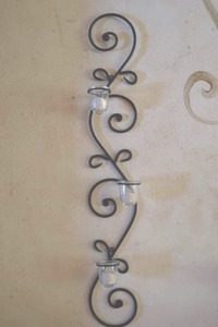 lot 21 image: wrought iron wall sconce