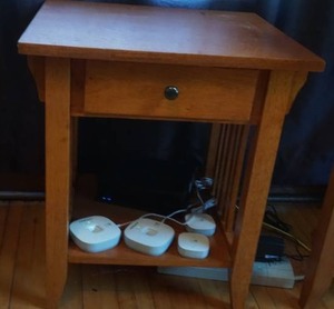 lot 47 image: wooden side table with drawer