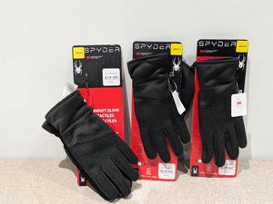 lot 33 image: 3 PAIRS OF BRAND NEW 3M SPYDER THINSULATE GLOVES