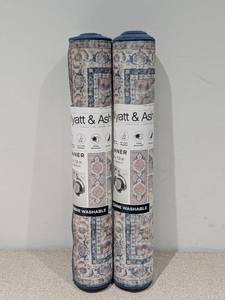 lot 48 image: BRAND NEW WYATT & ASH MACHINE WASHABLE RUNNER- 2PK.