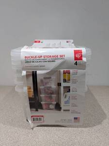 lot 86 image: BRAND NEW STACKABLE BUCKLE-UP STORAGE SET- 4 SET