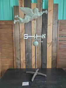lot 1 image: Beautiful Vintage Copper B2E24 Angel Blowing Horn Weathervane