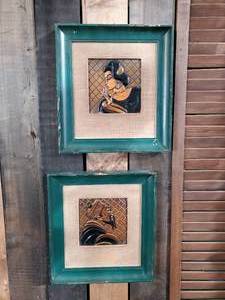 lot 24 image: 2 Amazing 1950s Coppercraft of Hollywood Japanese Wall Hangings