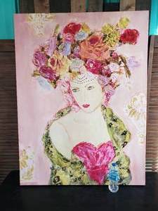 lot 29 image: Large Gorgeous Oil Painting on Canvas  Notice Water Bottle for Reference