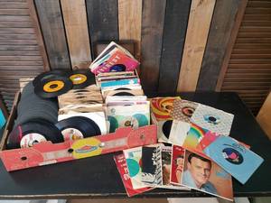 lot 35 image: 275 45s Records Records and more Records  also a Great Vintage Record Case