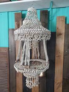lot 38 image: Awesome LARGE  Hanging Hand Made Shell Plant Hanger