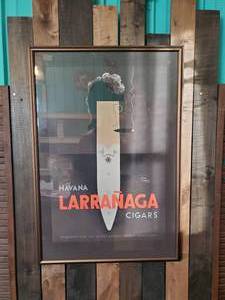 lot 70 image: Very Collectible Litho Havana Larranaga Cigar Poster in Frame Cool Image Must have for the Tobacco Collector