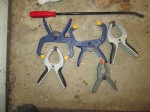 Bundle of assorted hand clamps plus...