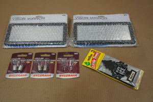 lot 170 image: 2 Visor Mirrors with Assorted Car Lamps and Air Fresheners