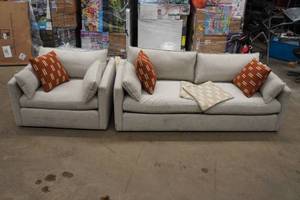 lot 2 image: Details by Becky Owens Sofa and Chair with Accent Pillows