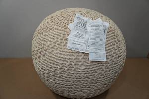 lot 135 image: Braided Rope Poof Foot Rest