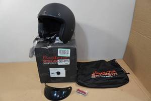 lot 147 image: Daytona Open Face Motorcycle Helmet - 3XL, Flat Black