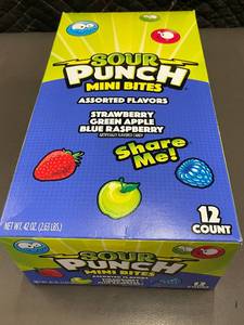 Sour Punch Mini Bites Assorted Flavors - 12 Pack
