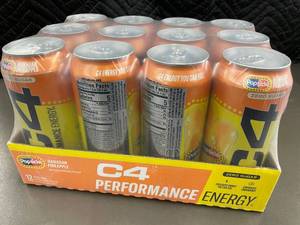 12-Pack C4 Performance Energy Drinks - Hawaiian Pineapple Flavor