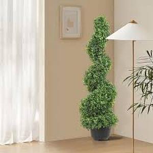VEVOR Artificial Topiaries Boxwood Trees 36 in. Green Artificial Boxwood Topiaries Within Container Customer Returns See Pictures